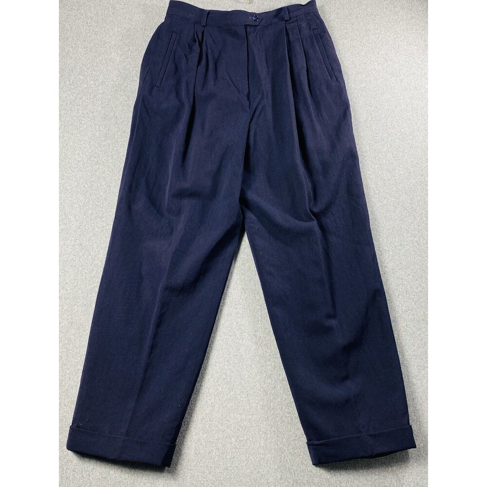 Austin Reed Women Lined Plaid Wool Dress Pants Black - Size 8